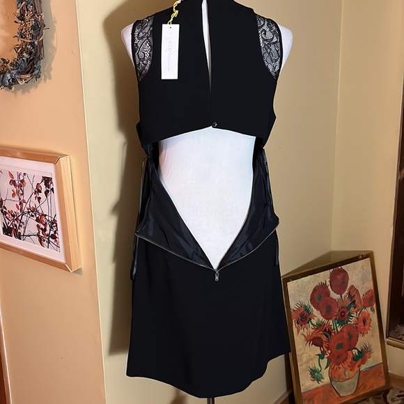 BCBG Size 12 LBD Fit-N-Flair CutOut Lace Apron Pencil Dress Elegant Sexy $299NEW - Picture 14 of 16